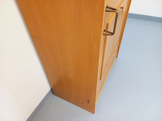Image 1 of Vintage eikenhouten boekenkast uit de jaren 60 met bijzettafel