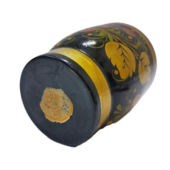 Image 1 of Coupe en bois russe Khokhloma en âge de conservation – Art populaire peint à la main