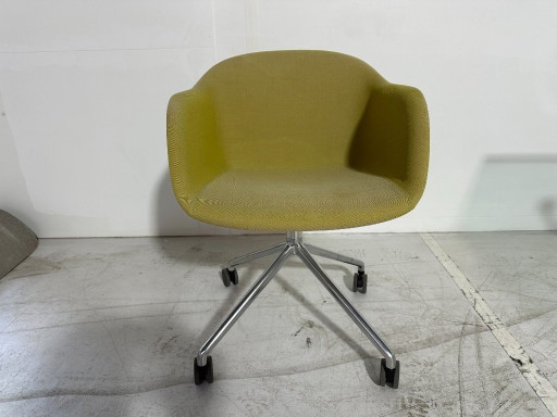 Sillón Muuto Fiber amarillo verdoso - Base giratoria con ruedas – fauteuils, Textile (photo 2 of 6)