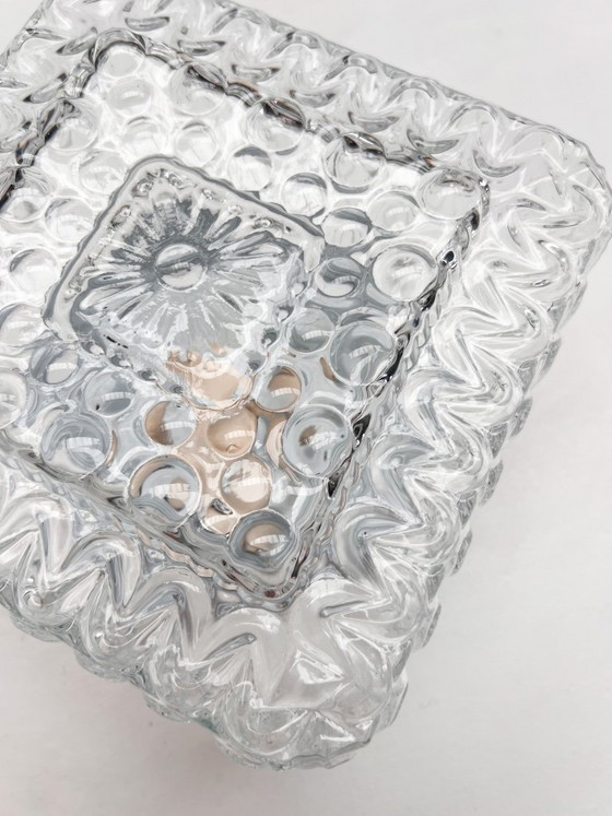 Image 1 of Set of 3 ice glass ceiling lamps, 1970s
