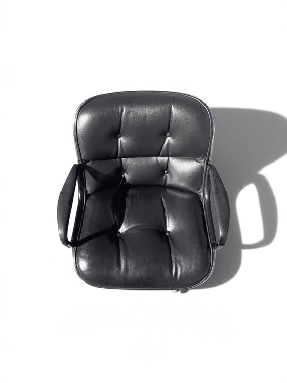 Executive Armchair Charles Pollock Knoll black leather – Chrome (photo 5 of 16)