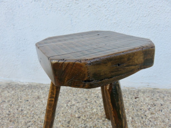 Tripod Farm Stool in Solid Wood, 50s 60s (photo 8 of 10)