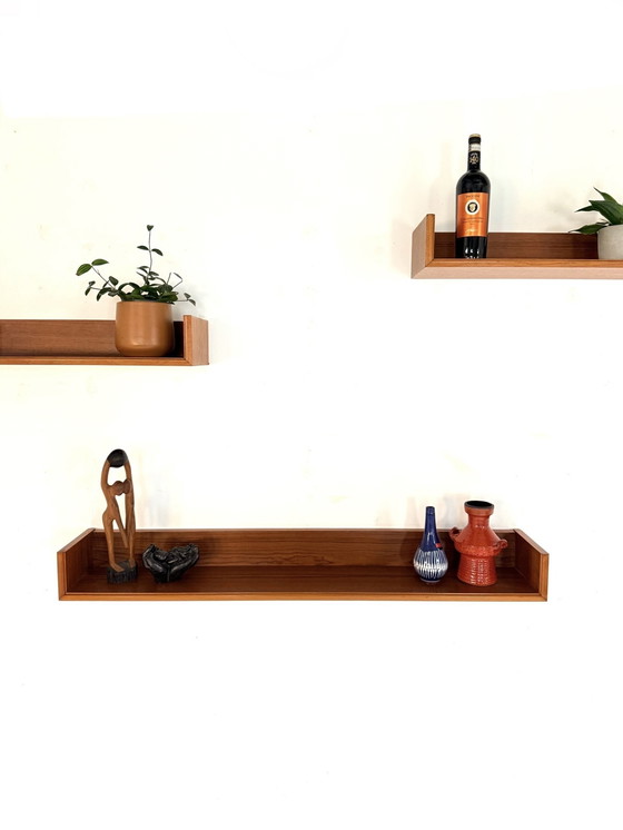 Image 1 of Set di 3 mensole da parete galleggianti vintage anni '60