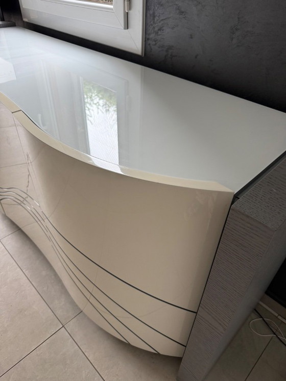 Desbiolles Design Sideboard in Grey Oak and Lacquer – Wood (photo 4 of 7)