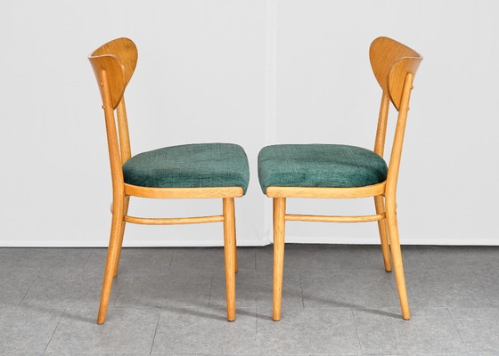 Set of 4 Dining Chairs, Jitona, 1960s, Czechoslovakia, Textile, Wood, Beige (photo 5 of 15)