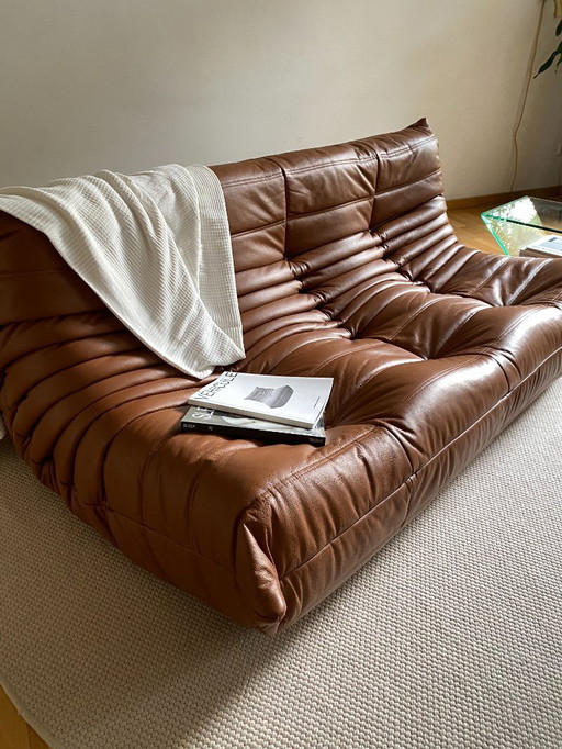 Ligne Roset - Togo - 3 plazas - Piel Marrón Coñac