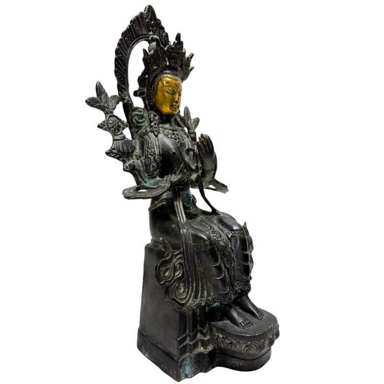 Maitreya Bodhisattva Chino en Postura Devocional – Bronce Dorado, lote 445 – Esculturas, Bronze (photo 2 of 10)
