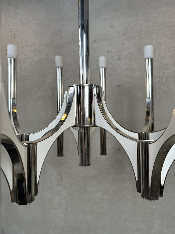 XL Vintage Design ‘Orbit’ Chandelier - Sciolari – Brass, Silver (photo 9 of 14)