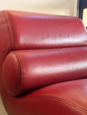 Paar drehbare Lounge-Sessel in rotem Leder – Roche Bobois (1970er/80er Jahre)