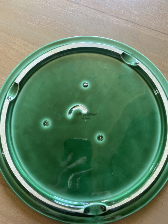 Image 1 of Plat et son couteau barbotine Sarreguemines