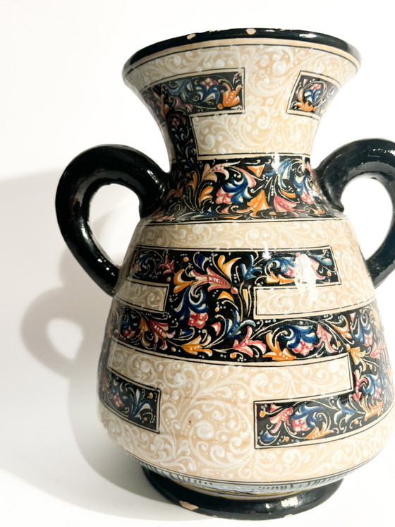 Vase en céramique peint à la main Molaroni des années 1940 – Ceramic (photo 4 of 12)