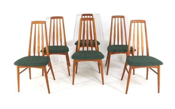 Image 1 of Set of 6 Niels Koefoed Eva dining chairs, vintage upholstered