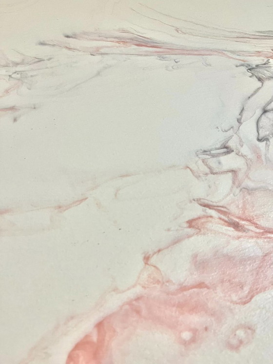 Image 1 of Pink Marmorino vintage Italian design coffee table