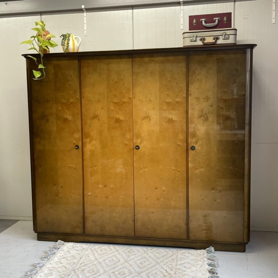 Image 1 of Vintage mid-century 4-door gloss wardrobe, demountable