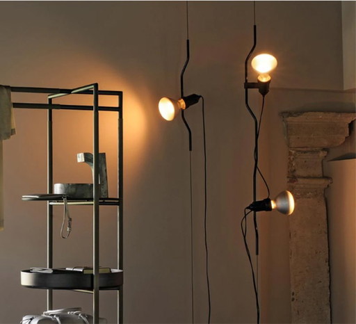 2 lámparas colgantes FLOS Parentesi y bombillas LED