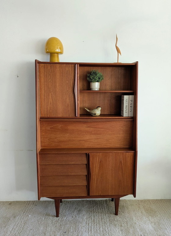 Image 1 of Vintage Teakhouten Highboard, Buffetkast Jaren '60