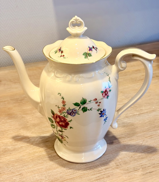 Image 1 of Servizio da caffè antico floreale – porcellana – per 8 persone