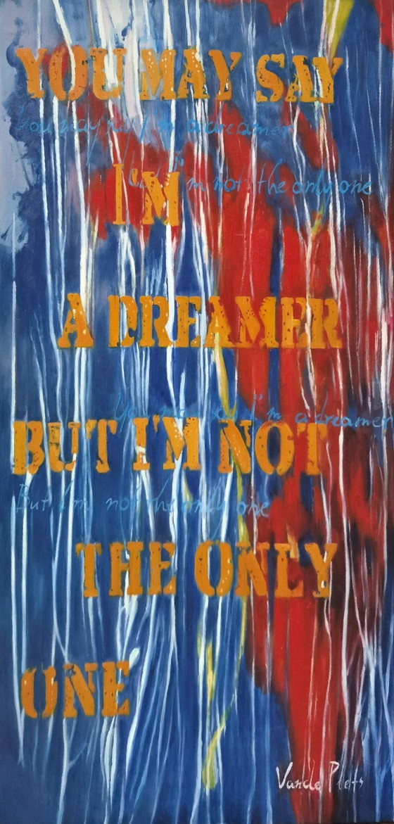 'Image' Text Painting John Lennon Art 80 X 121 Cm. – Paintings & Drawings, Canvas, Wood (photo 4 of 5)