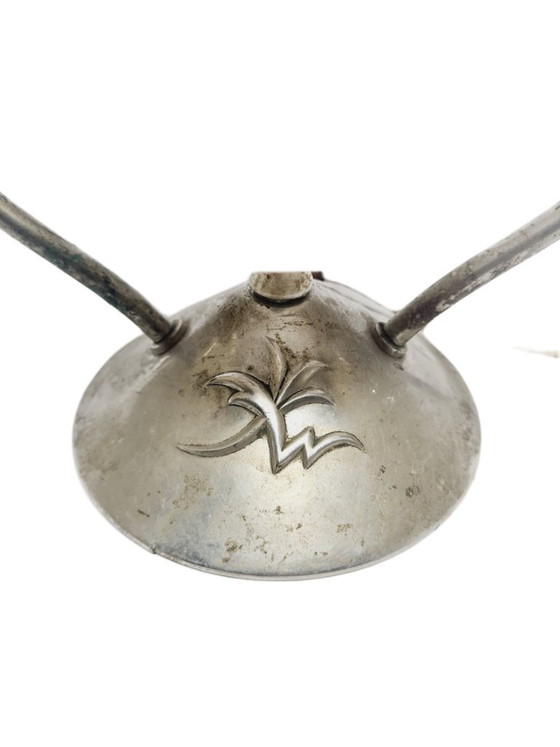 Art Deco Bedside Lamp, Poland, 1950s – Table lamps, Glass, Metal (photo 4 of 9)
