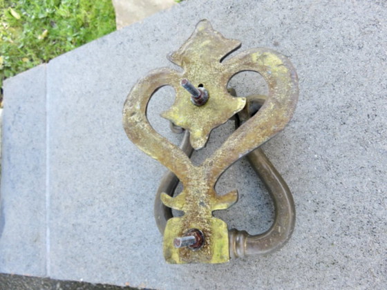 Image 1 of Antico batacchio per porta in bronzo massiccio dei primi anni del XX secolo