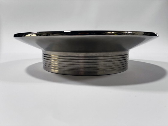 Image 1 of Grand Plat Vintage • Centre de Table • Métal Chromé • Japon • 1990