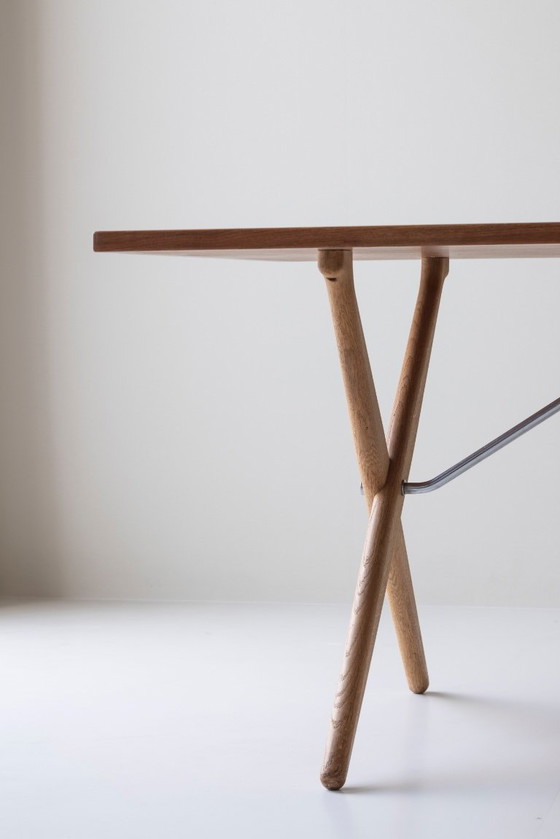 Image 1 of Seltener Hans Wegner 'Sawbuck' Tisch, DK 1960er