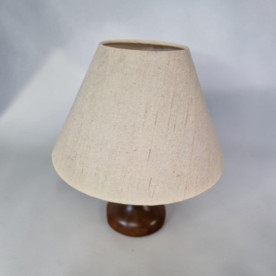 Mid-Century Domus Teak Table Lamp, Light, Table Lamp, Beige, 1960s – Wood (photo 4 of 8)