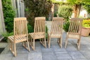 4 elegant Gloster teak garden chairs, heavy quality teak