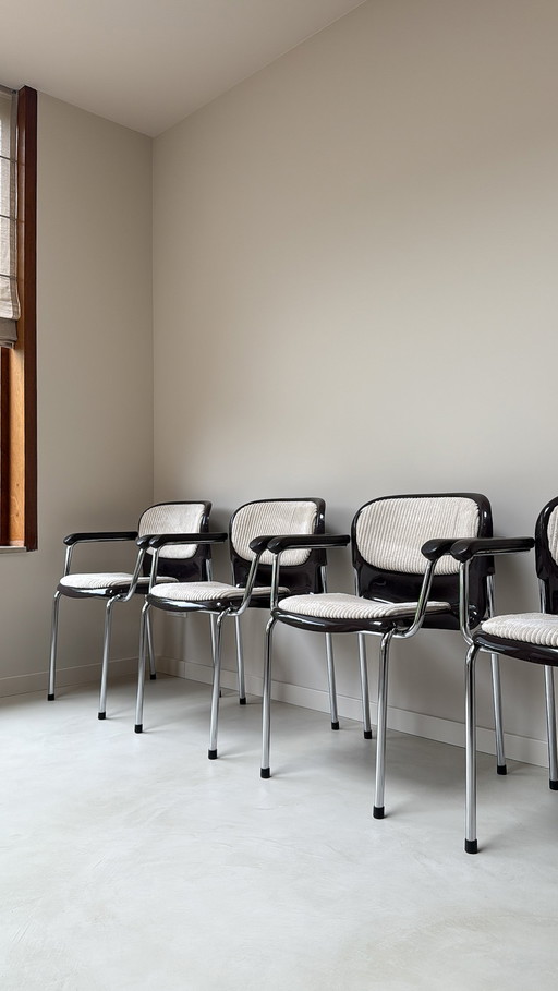 Four vintage tub chairs model SM400K by Drabert designed by Gerd Lange