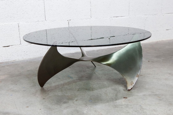 Image 1 of Table basse Propeller K9 design Knut Hesterberg 1960 verre fumé 80cm