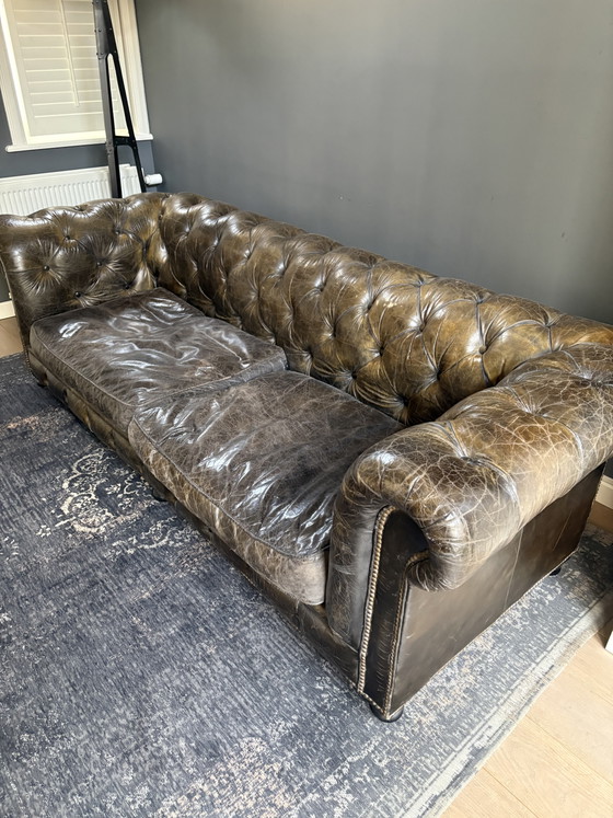 Sofá Chesterfield – Sofás de 3 plazas, Leather, Wood (photo 8 of 9)