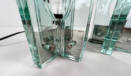 Image 1 of Set van 2 tafellampen/glasobjecten van Giorgio Reggiori voor Gallotti & Radice, jaren 1960, Italië