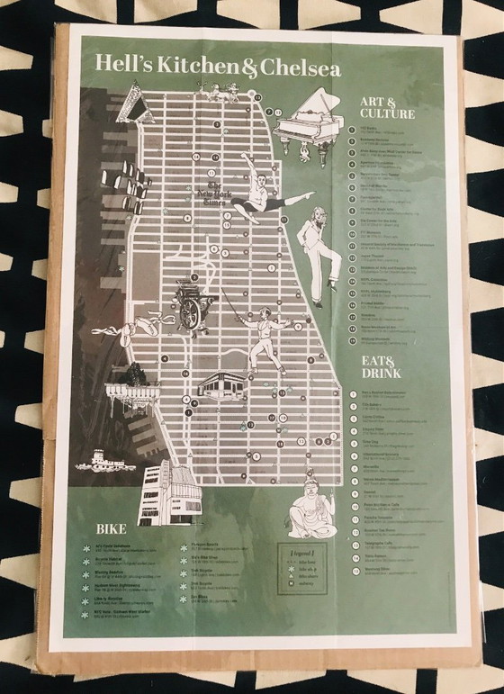 Image 1 of Set of 3 map's New York neighborhoods to frame