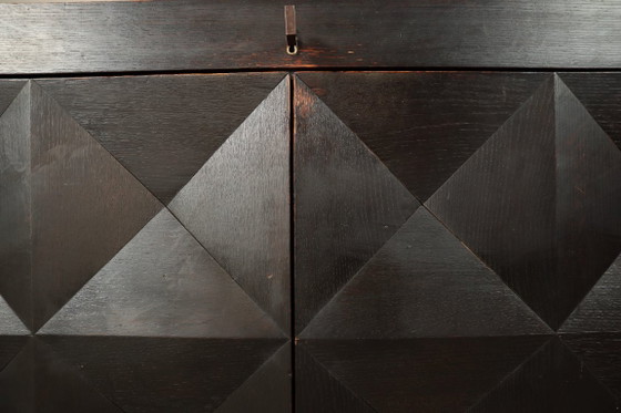 Jean Batenburg for MI Credenza Brutalista in Rovere Ebanizzato, Belgio, Anni '60 – Credenze, Wood (photo 15 of 17)