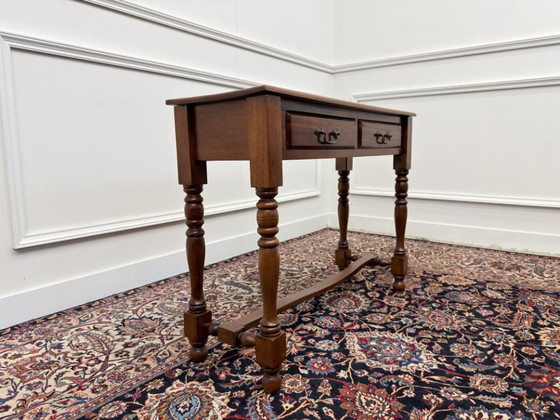 Klassiek Engelse Sidetable – Consoles, Hout, Messing (photo 3 of 10)