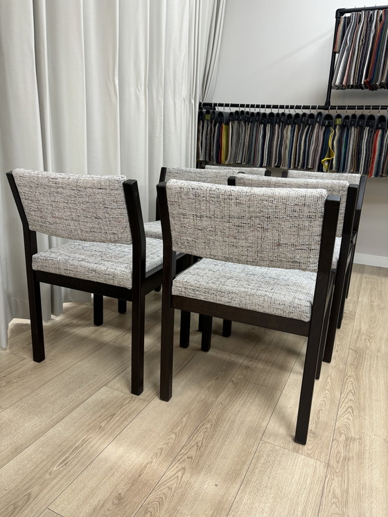 Image 1 of Set of 6 Pastoe dining chairs – reupholstered in De Ploeg
