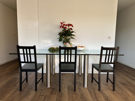 Vintage Minimalist Glass Table With Floating Effect