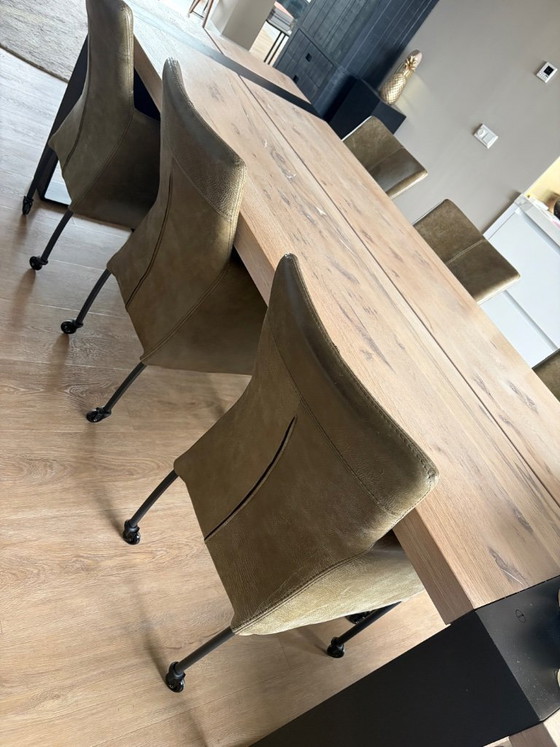 Image 1 of 6 leather dining chairs