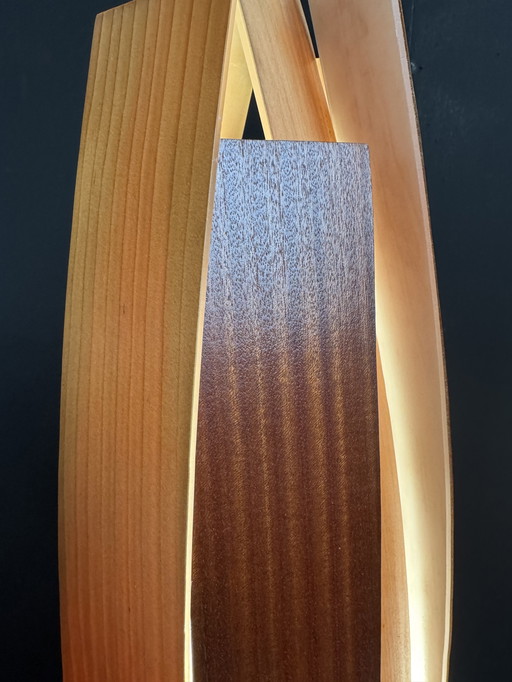 Lampe lamelles bois style scandinave 