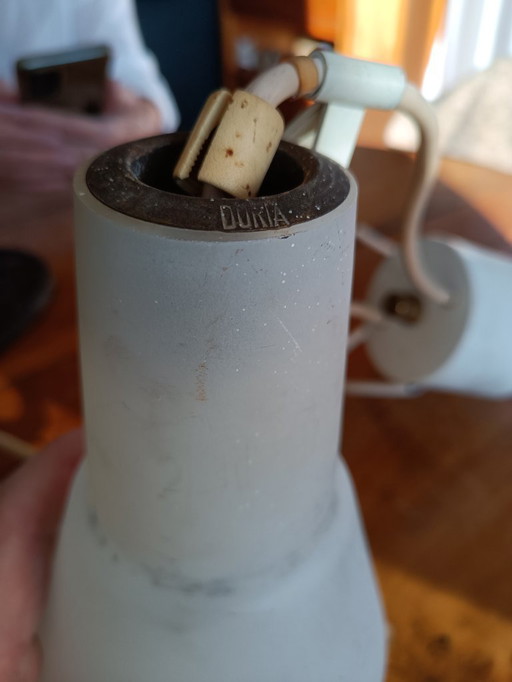 2 Doria Leuchten opaline pendant lights 