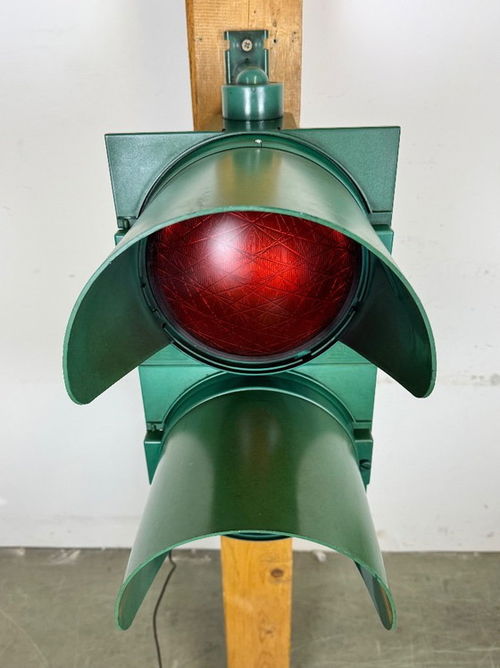 Image 1 of Vintage groene Italiaanse verkeerslichten, jaren 80