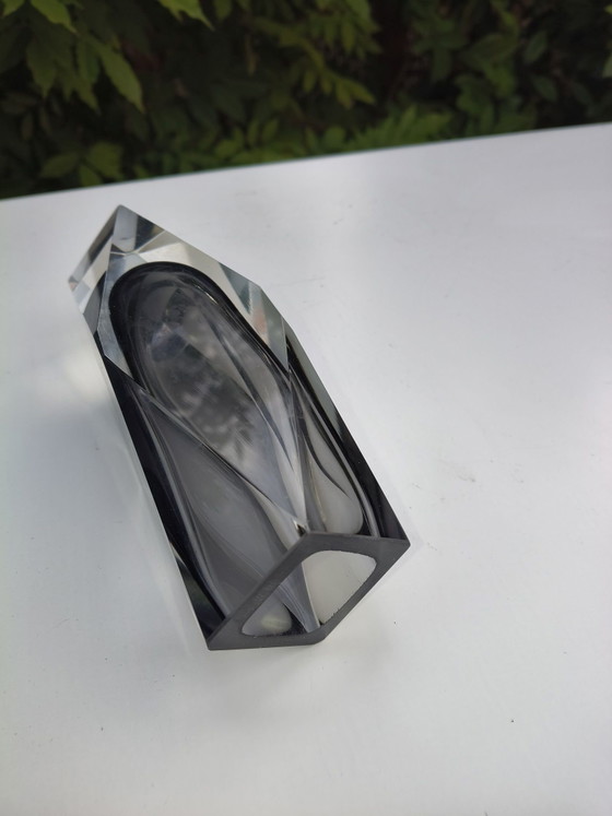 Murano Sommerso Vaas Flavio Poli Mandruzzato, Vazen, Murano Glas, Grijs (foto 6 van 7)