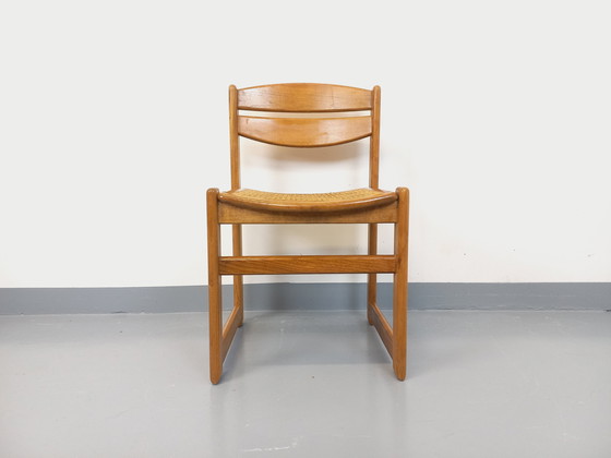 Image 1 of Vintage sled chair in beechwood and cane from the 70s and 80s