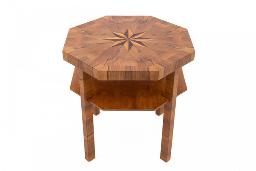 Table ronde Art déco, Pologne, années 1950.