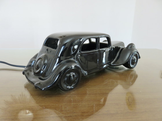 Image 1 of Seltene Lampe "Traction Avant Citroën" Aus Schwarzer Keramik, 70-80