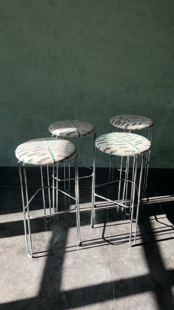 Image 1 of Suite of 4 70s bar stools