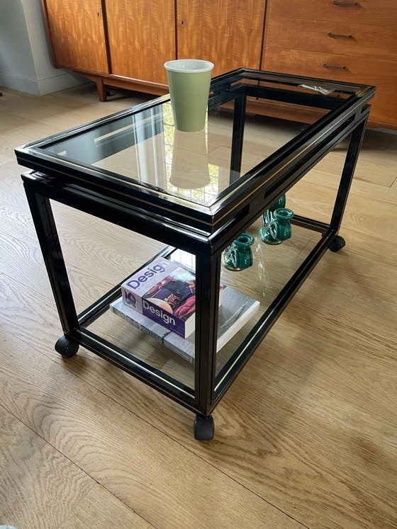Mesa de centro de diseño Pierre Vandel Paris - carrito de bar, Mesas de centro, Vidrio, Aluminio, Negro (foto 4 de 10)