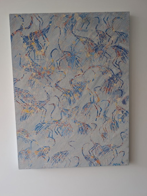 Birds in Blue – schilderijen tekeningen, Canvas (photo 2 of 5)