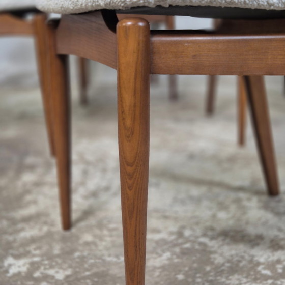 Image 1 of 6 vintage Danish design dining chairs 1960s-70s Bouclé