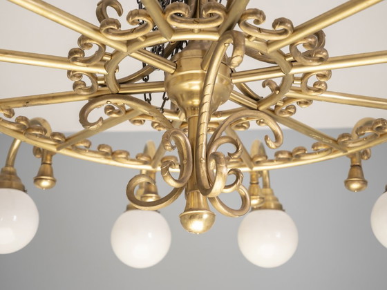 Image 1 of Lampadario decorativo in ottone, 1980